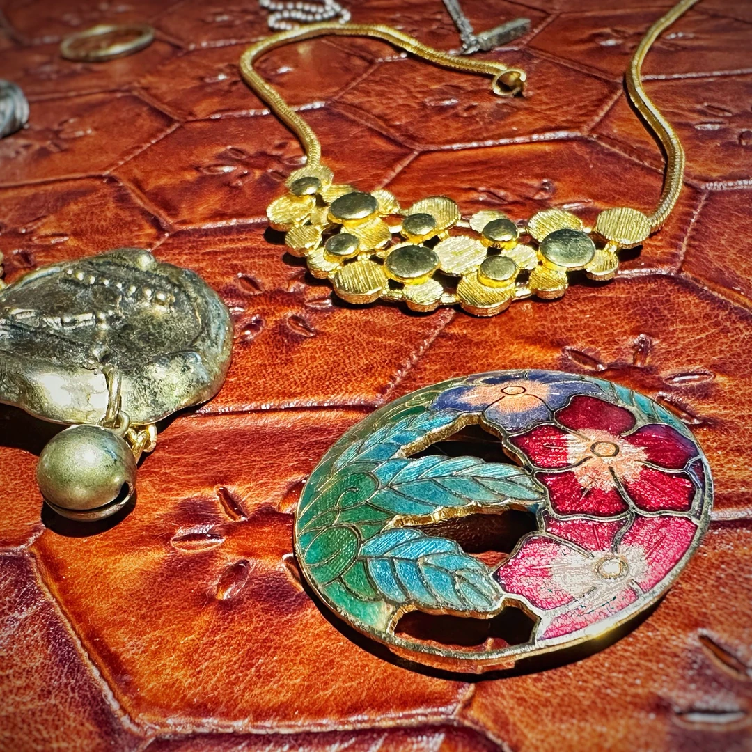 铜合金陶瓷项链 长款时尚复古古风轻奢