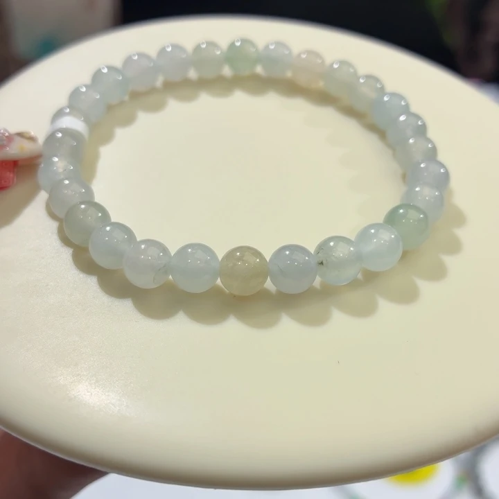 翡翠未镶嵌手链冰胶马卡龙卡6.8