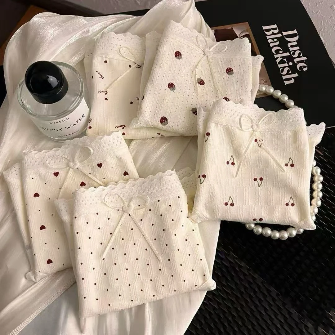 棉柔优品【5条装】女士内裤少女系列棉感透气舒适