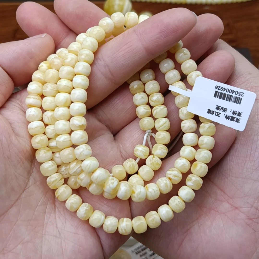未镶嵌颈饰蜜蜡白蜡6.5精工老型108虎皮纹