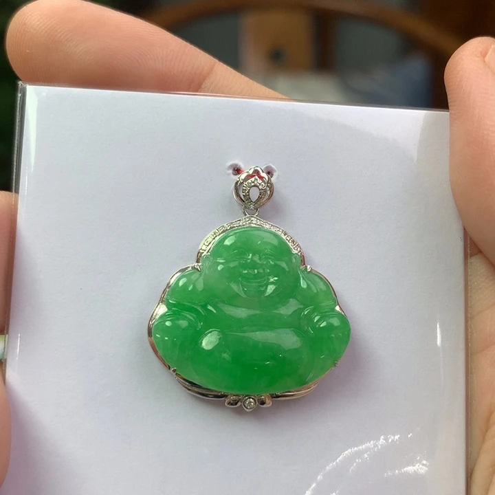 翡翠18K金镶嵌颈饰翡翠首饰
