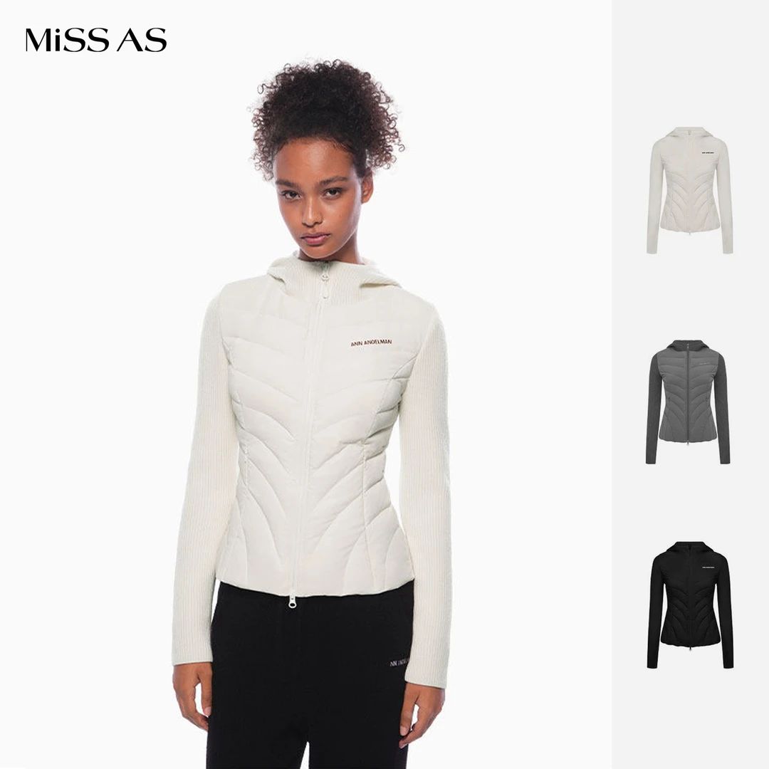 【ANN ANDELMAN】运动系列拼接连帽轻薄羽绒服女25秋冬
