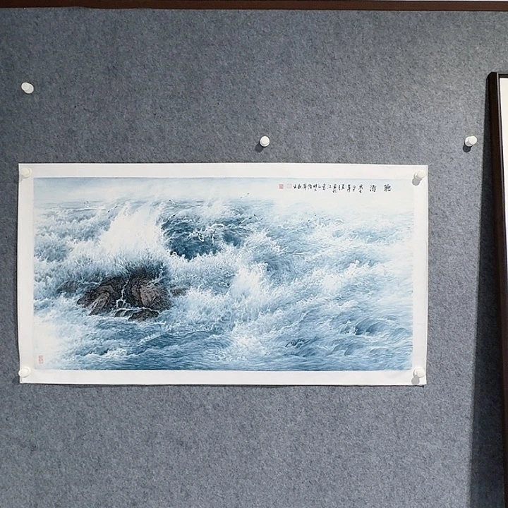 国画听涛 山水作品