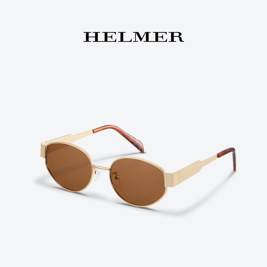 HELMER-金属中古复古防紫外线户外椭圆框潮流男女墨镜潮2304