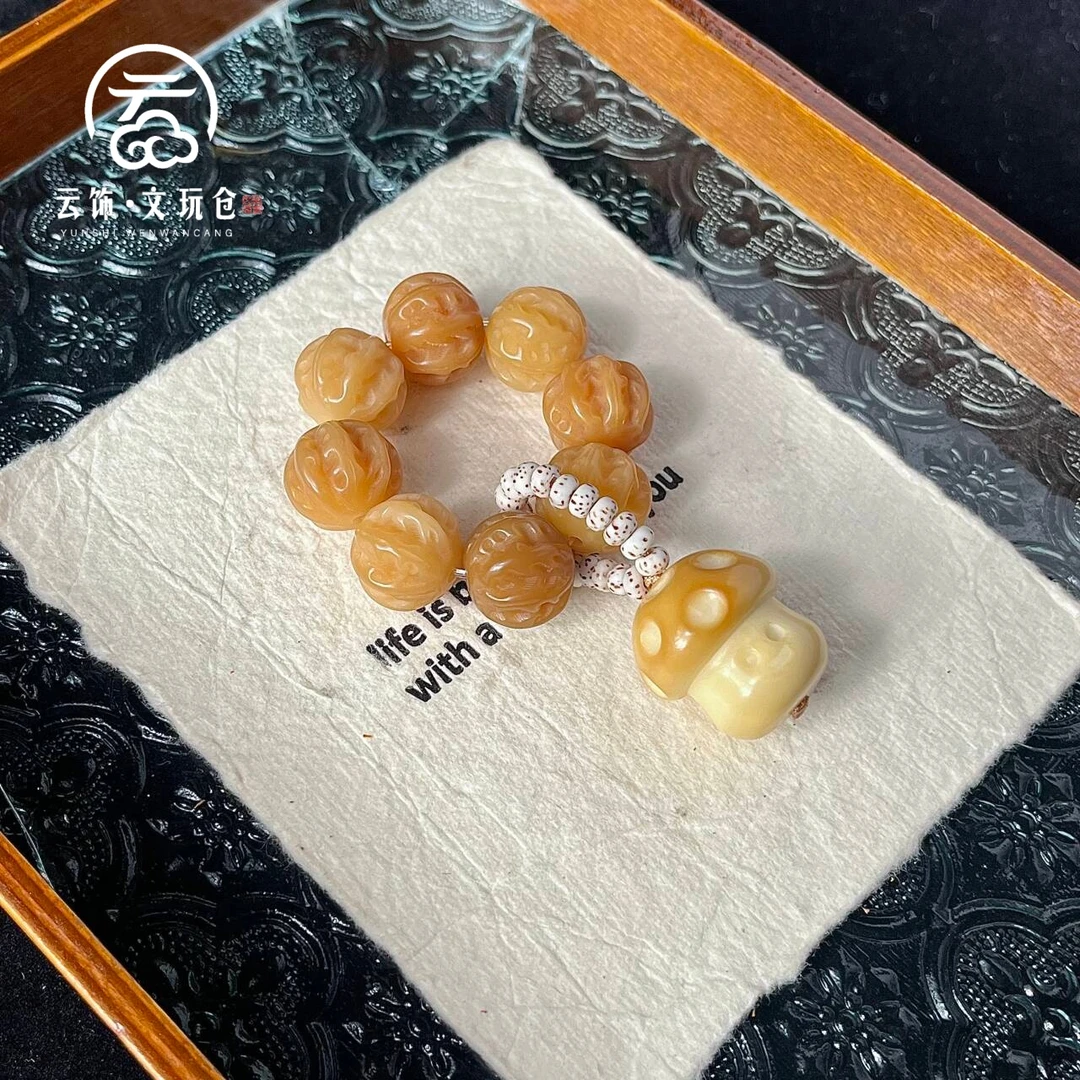 【蘑棕环10*9mm】菩提根风化京八棱手捻CP023-901