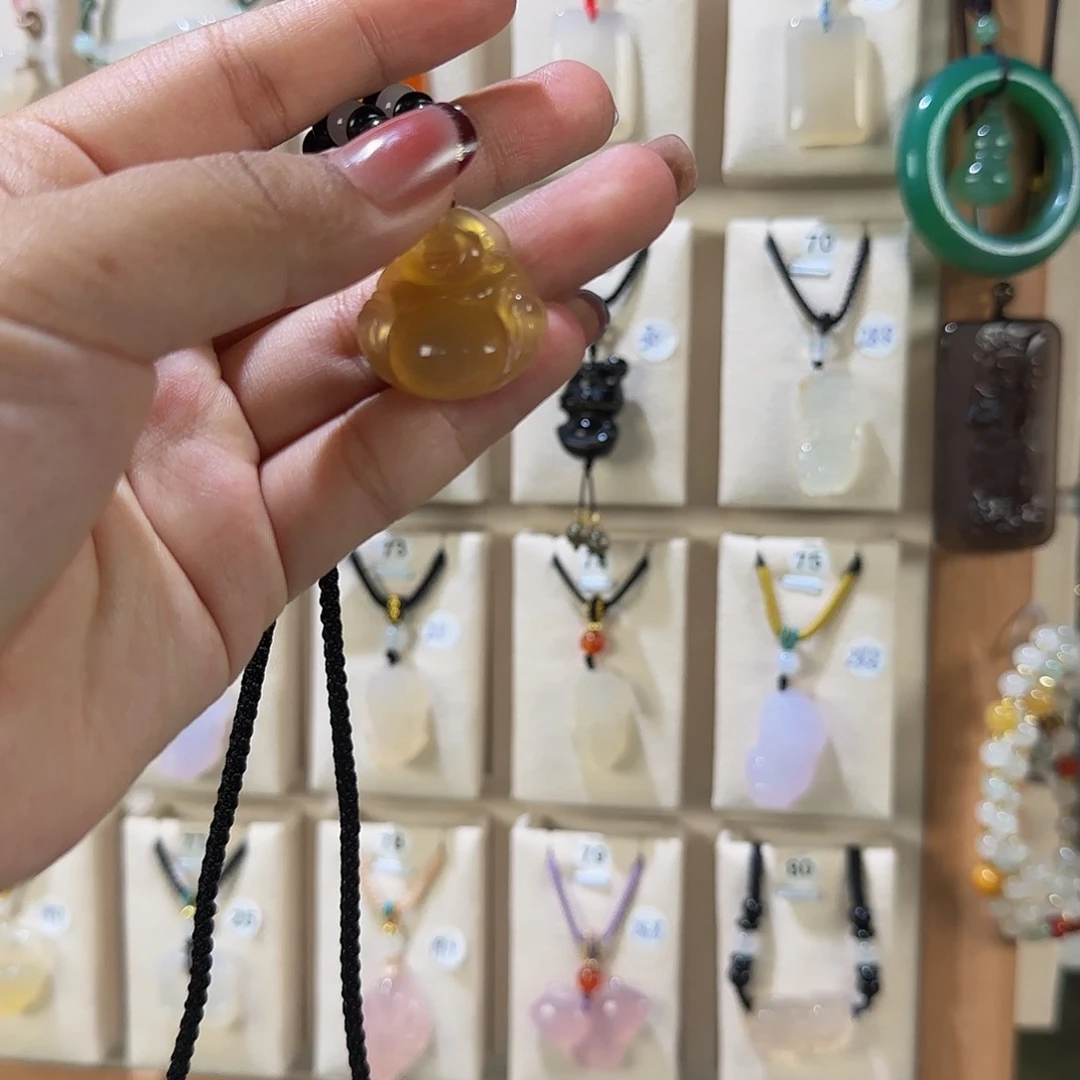 半***糖玛瑙/玉髓吊坠(赠链)未镶嵌