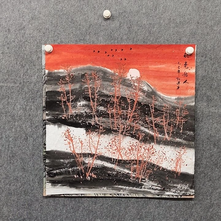 国画四尺斗方一副