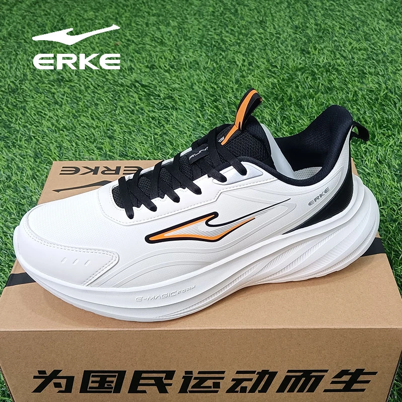 erke/鸿星尔克防水跑鞋白色跑步鞋秋冬款轻便冬季透气鞋子运动鞋
