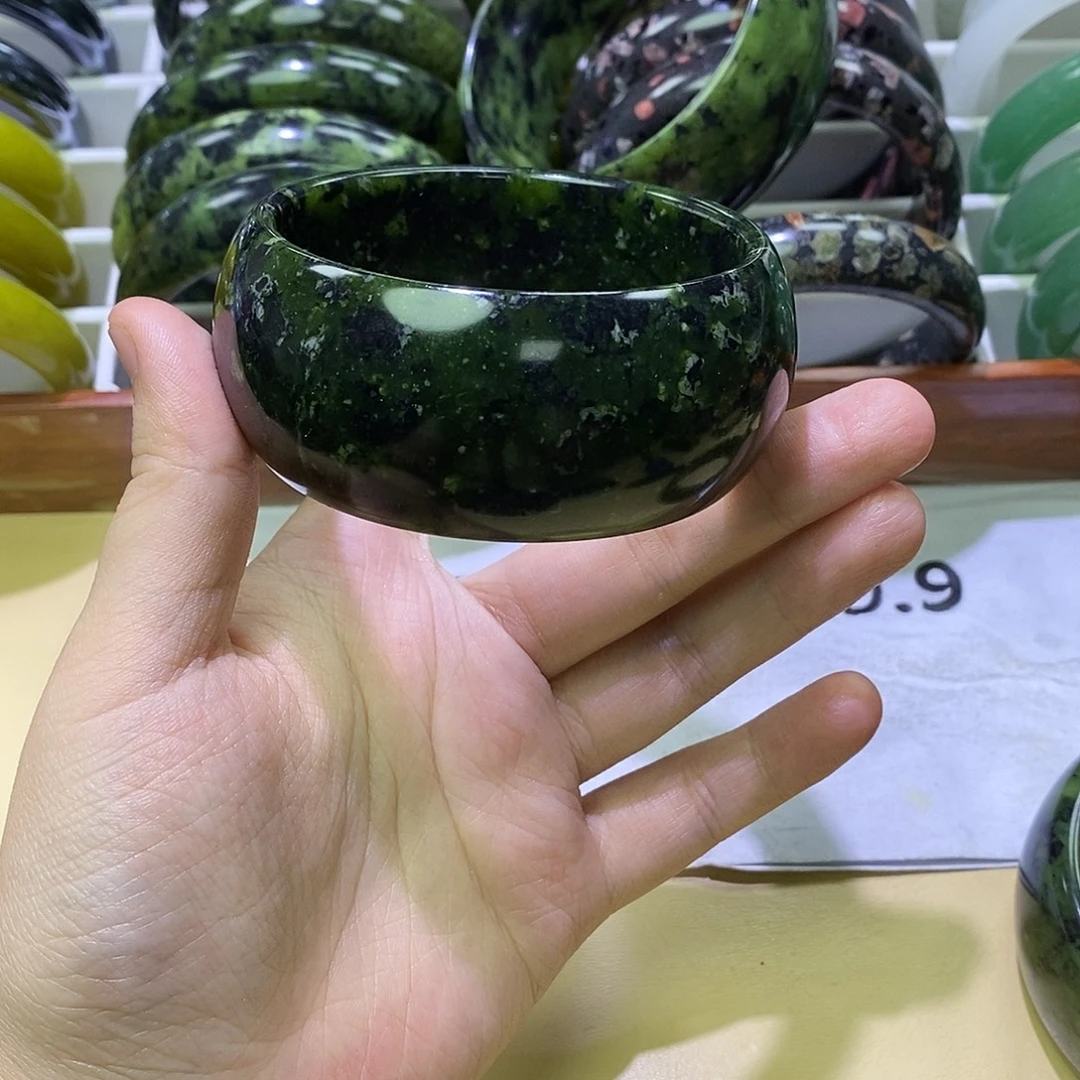 白****蛇纹石玉未镶嵌手镯4