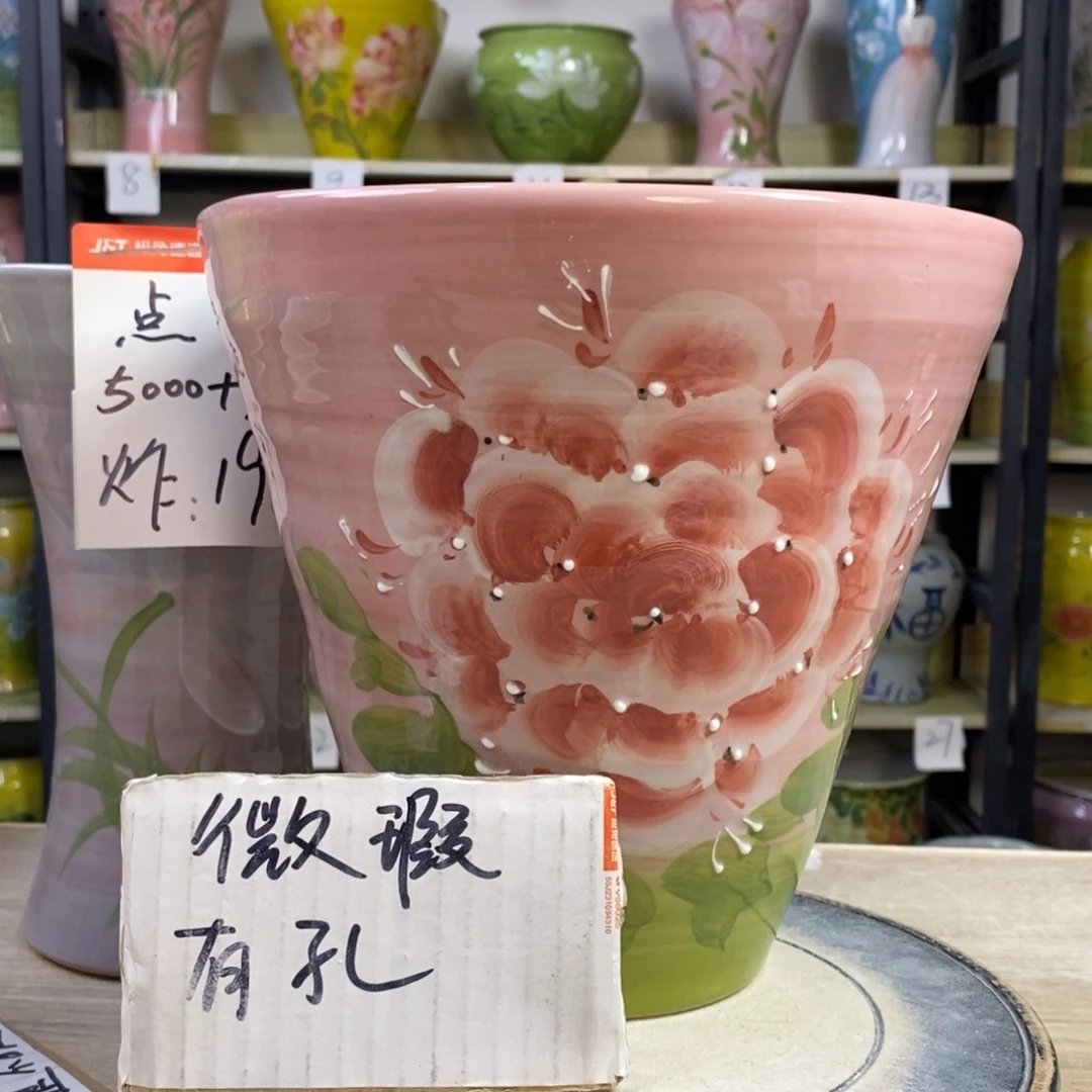 景德镇手工手绘陶瓷花盆