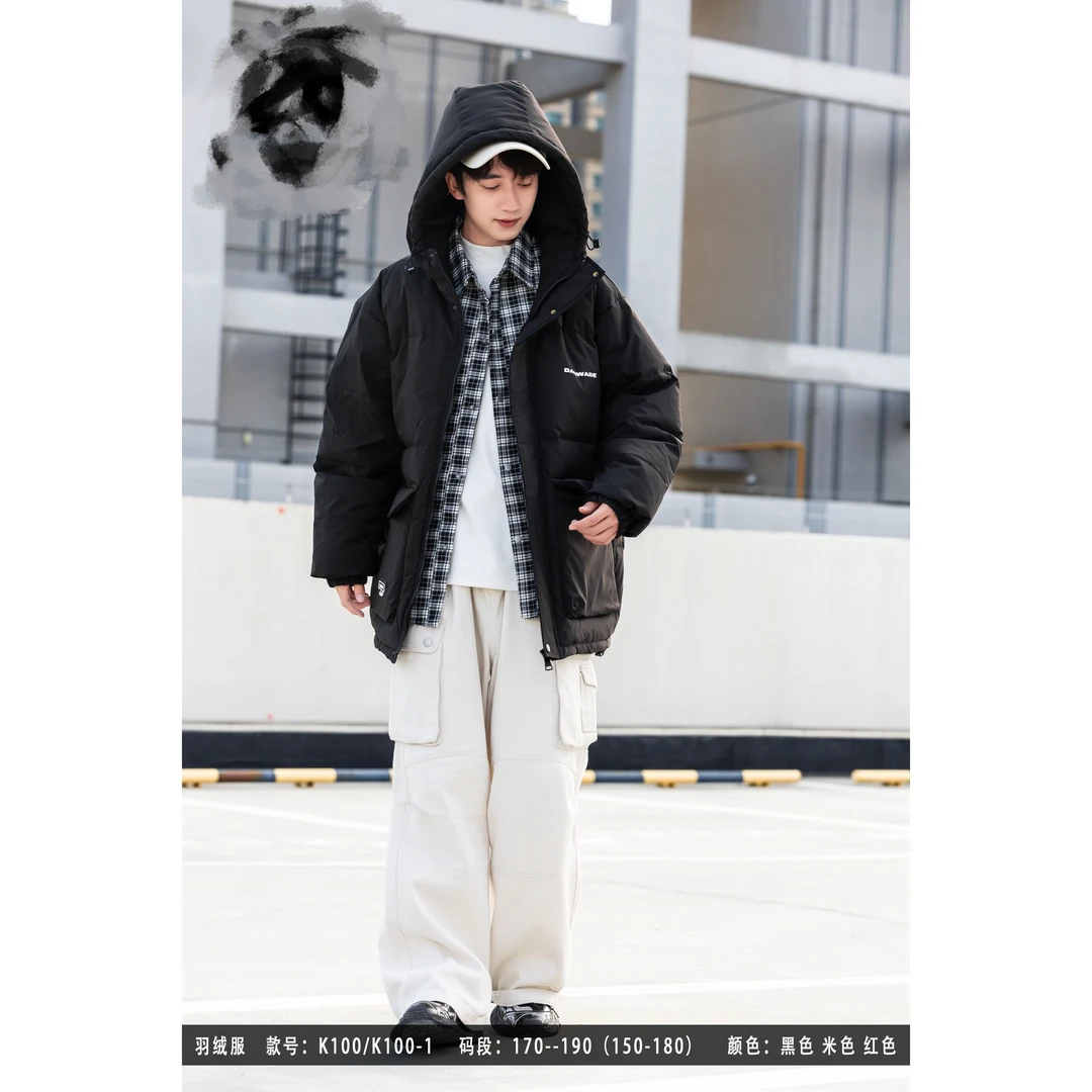 【K100-黑】青少年童装潮品白鸭绒羽绒服