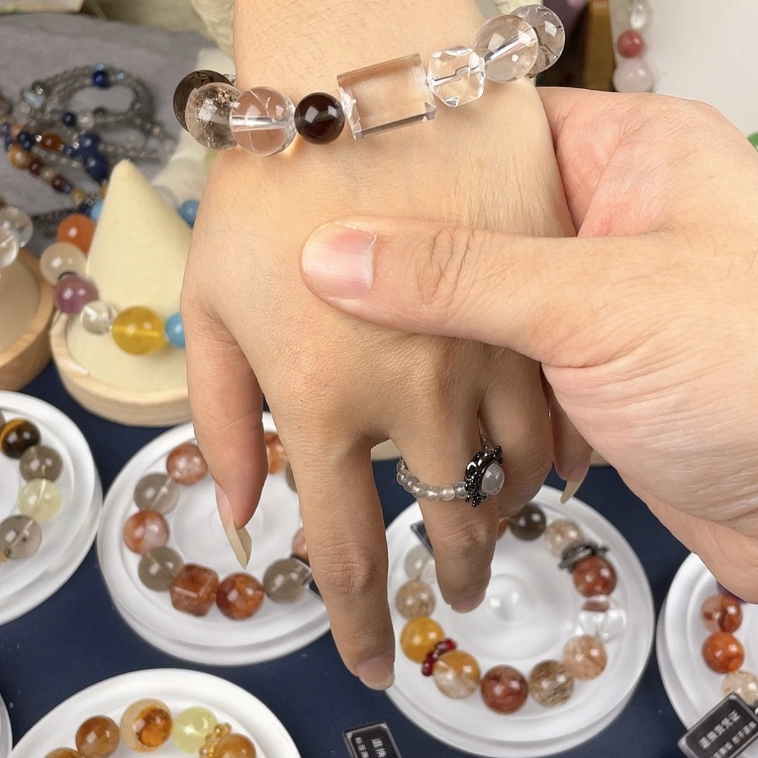 银S925镀金镶嵌手链水晶