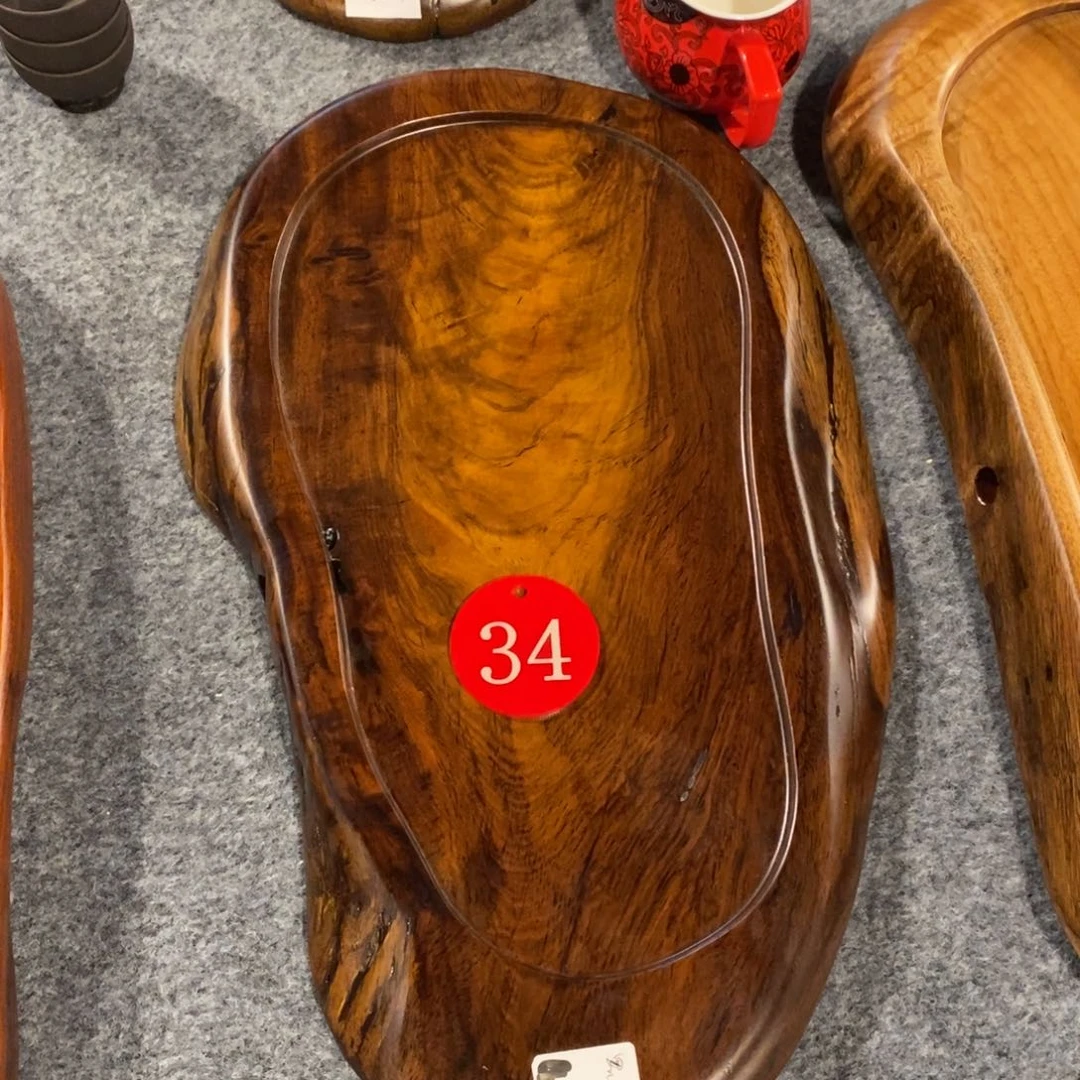 飘*黑檀木自然随形茶盘