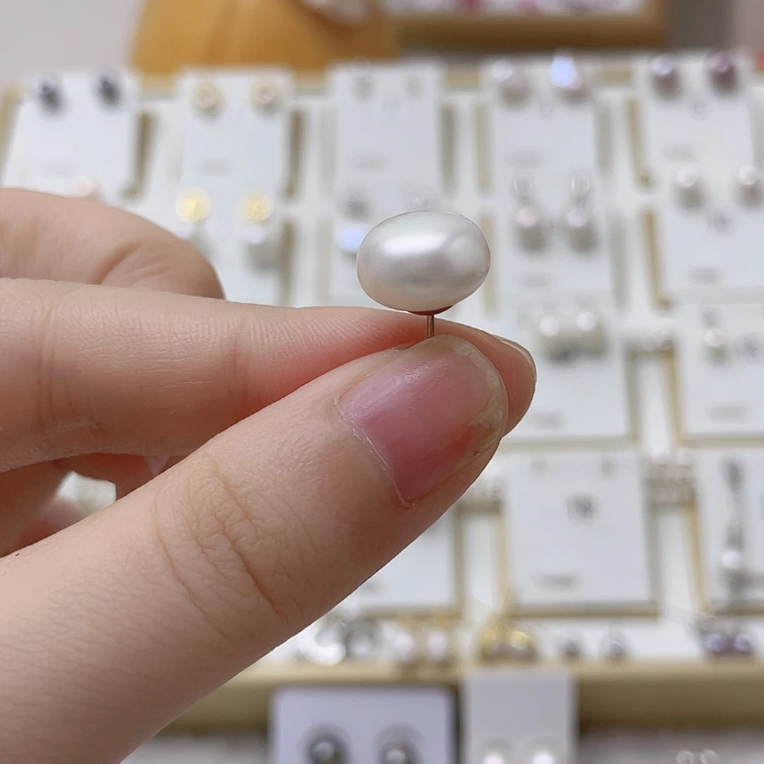 晴***葵银S925镶嵌耳饰淡水珍珠