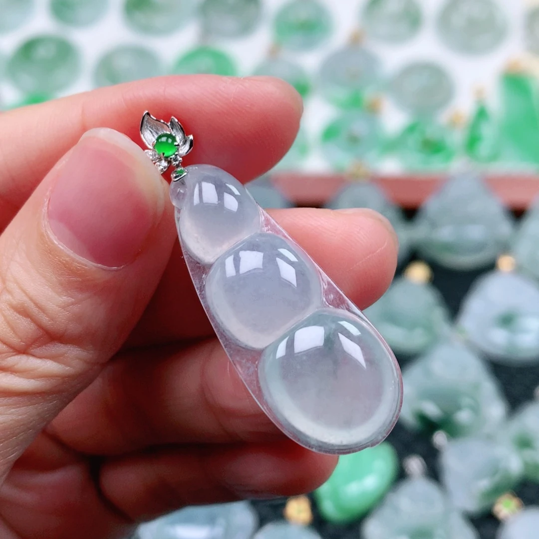 翡翠吊坠(不含链)18K金镶嵌孟*汤