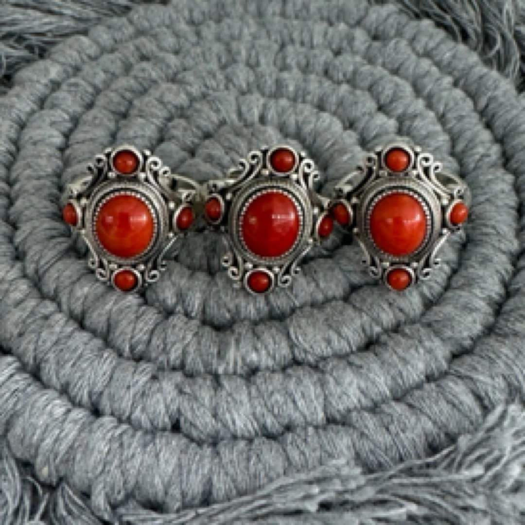 足银戒指 足银戒指 蒙古元素旭日戒指