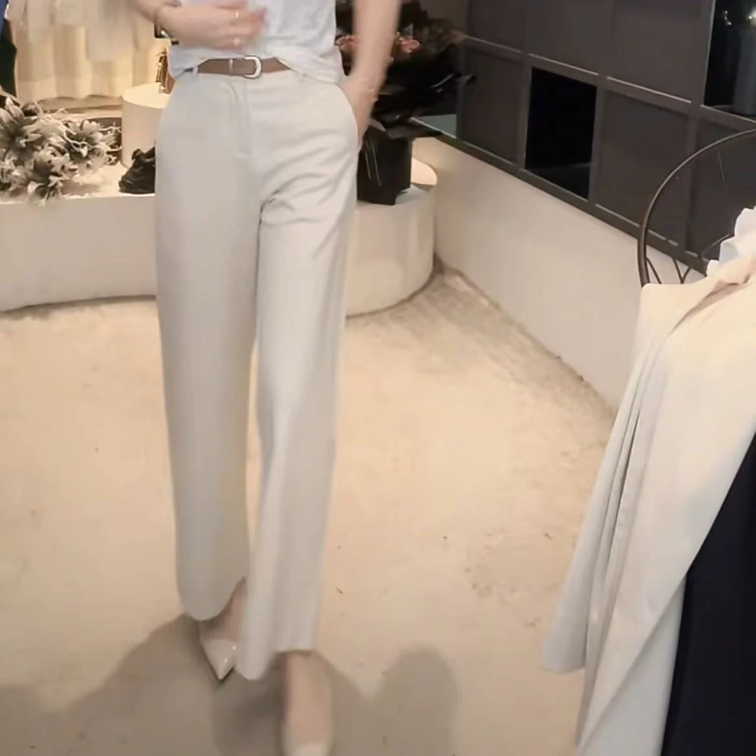 《优麦汇》K5591春款九分直筒西装裤新款时尚休闲洋气百搭裤女