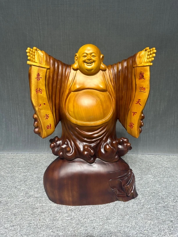 #香樟木弥勒佛#工艺品#无拼接#手工雕刻#公司摆件