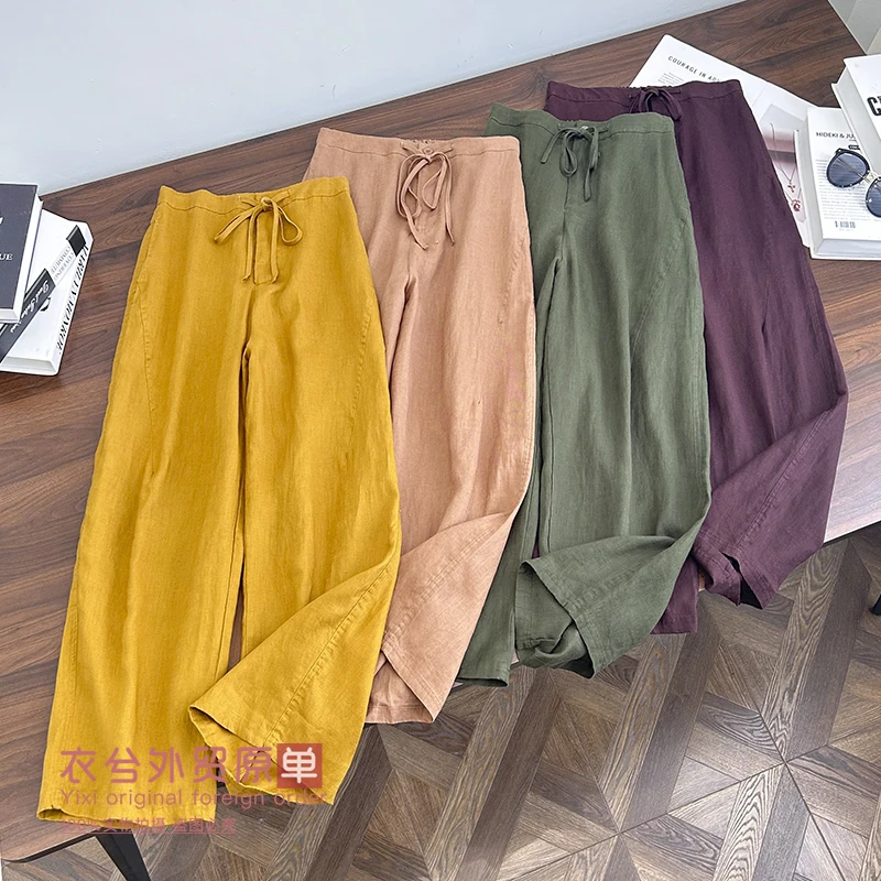 （衣兮高品质亚麻直筒裤）2562夏季新款简约舒适透气百搭休闲麻裤H