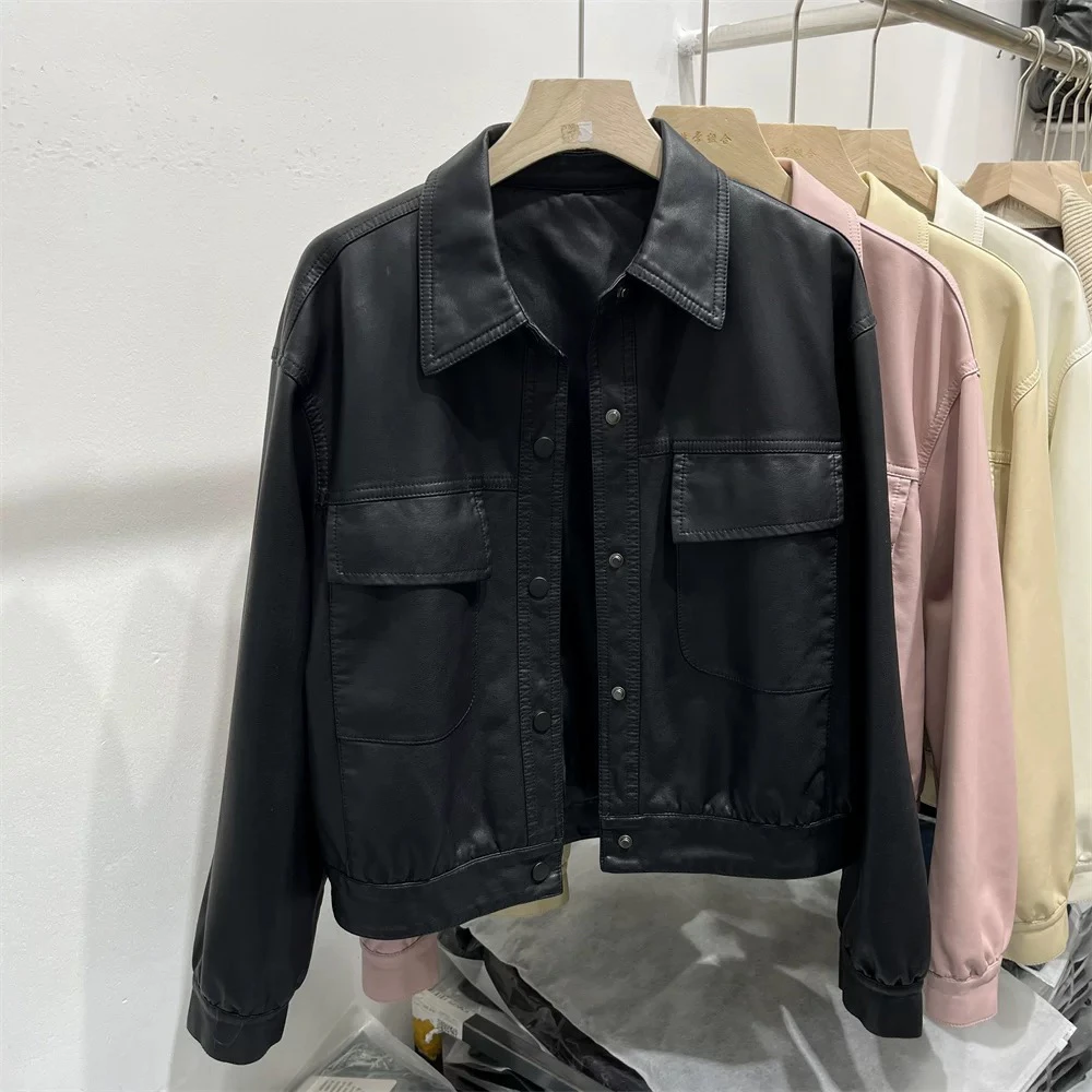 2025年春新款小短皮外套6605