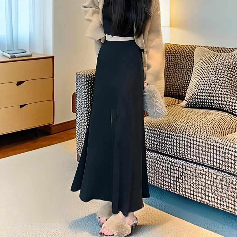 高级感时尚气质百搭鱼尾裙女秋冬新款慵懒休闲包臀显瘦针织半身裙