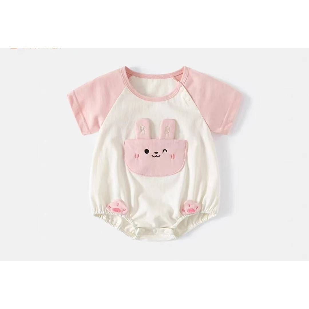 新款婴儿衣服夏季薄款女宝宝连体衣满月百天超萌哈衣夏装包屁衣