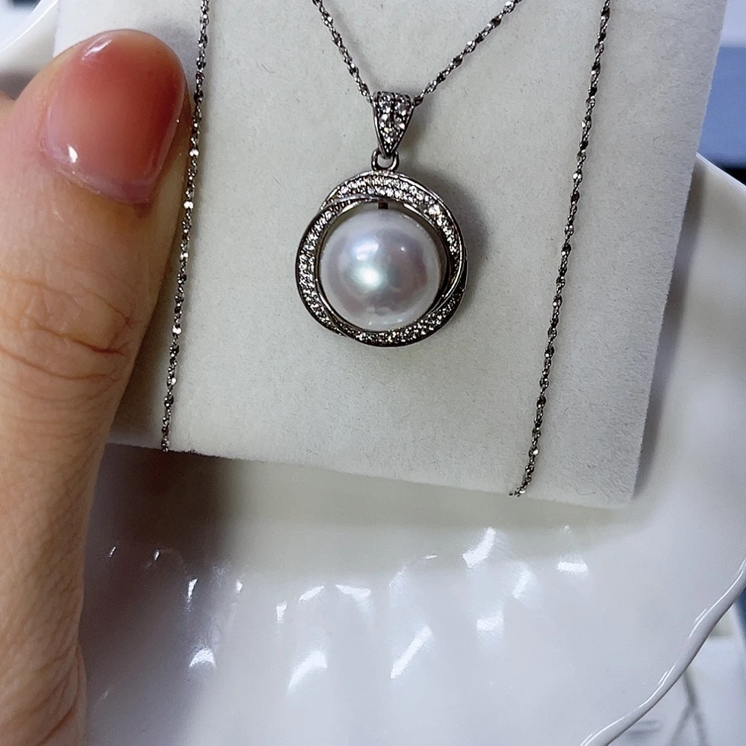 淡水珍珠银S925镶嵌颈饰