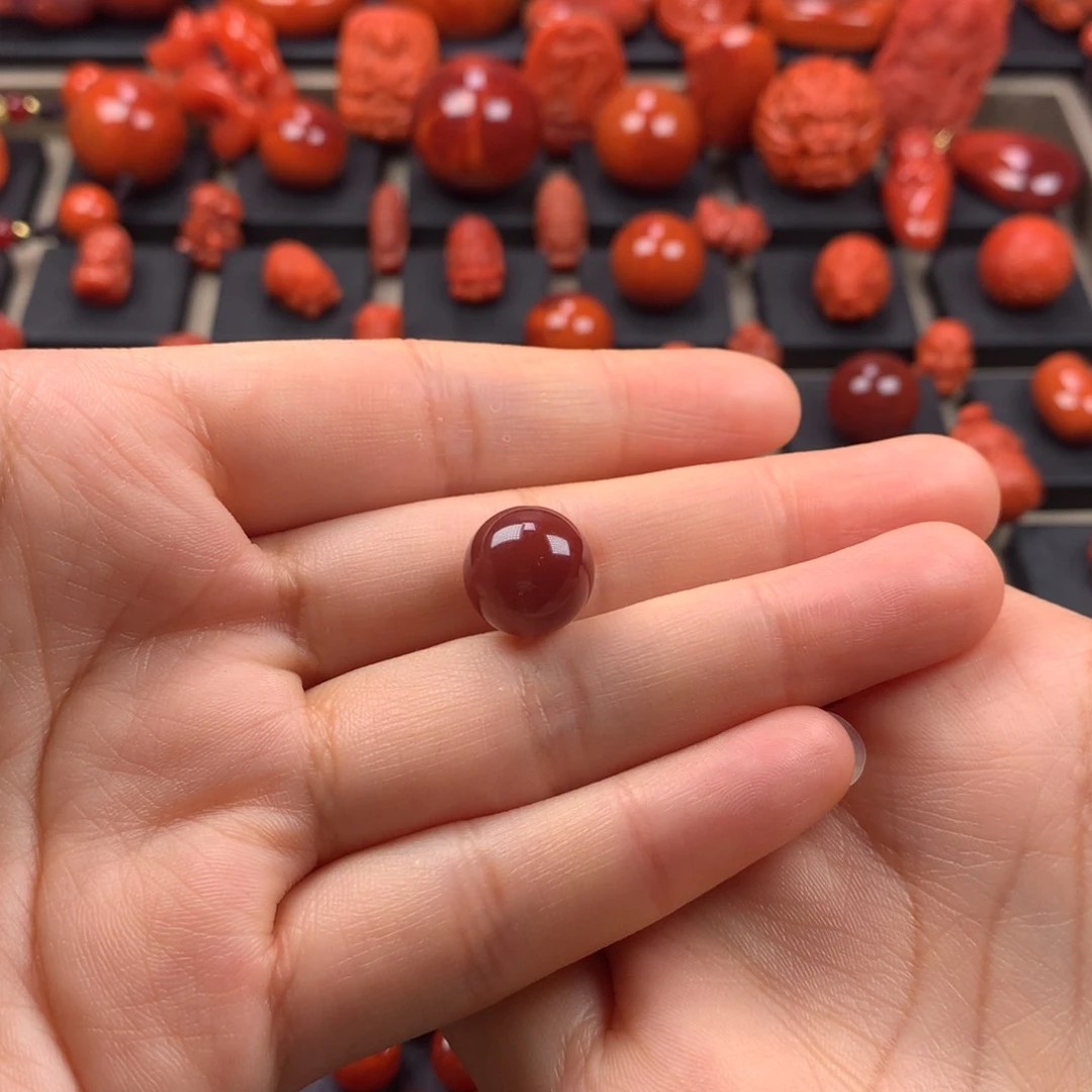 小****南红玛瑙圆珠单珠12.5MM未镶嵌