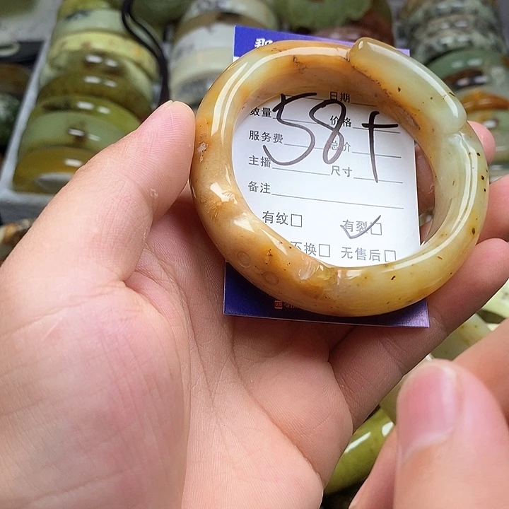 蛇纹石玉未镶嵌手镯云*胆