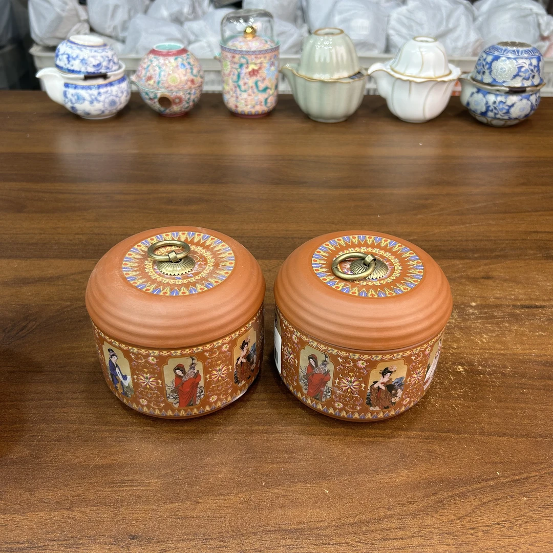 f552-十二金钗四大美人紫砂茶叶罐