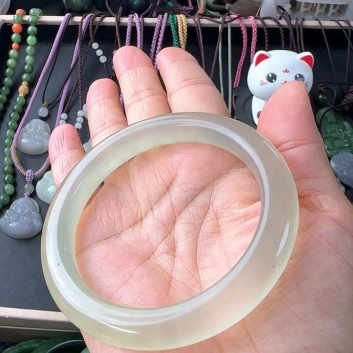 未镶嵌岫玉手镯圈口60.8