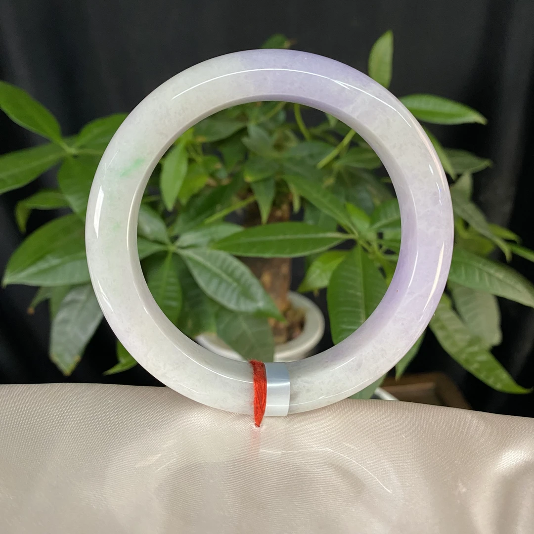 JXSZ-0204 天然缅甸翡翠A货手镯 圈口：59