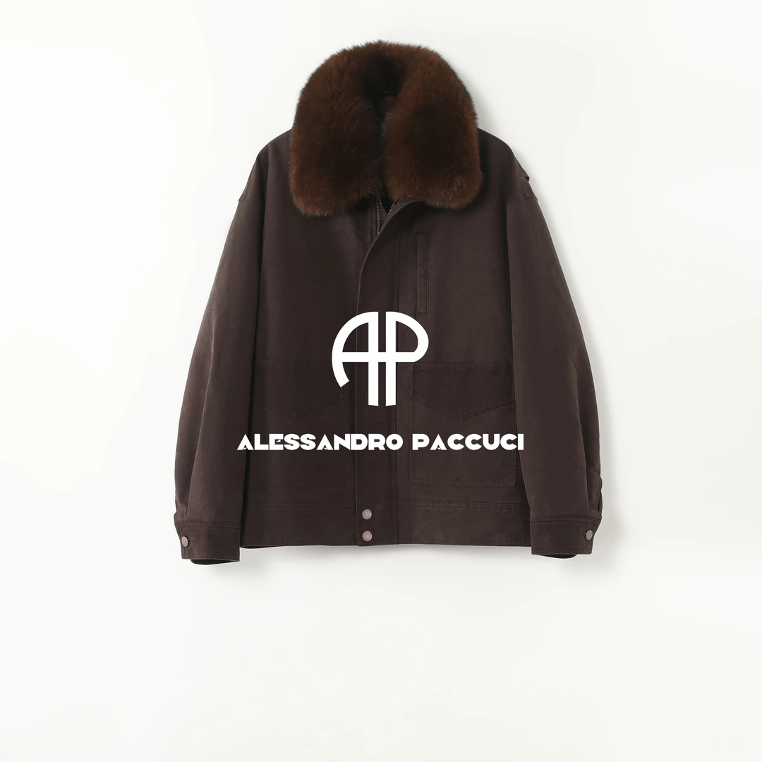 AP洛哥54207WT【浓缩咖啡】棉+可拆卸狐狸毛领宽松时尚休闲女装外套