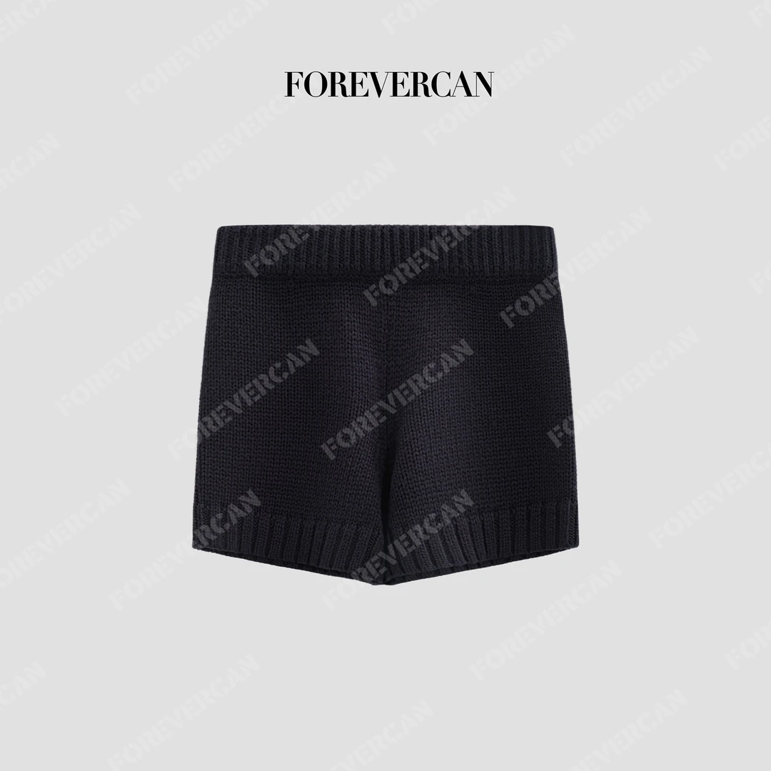 FOREVERCAN“布洛姆”美丽诺羊毛纯色弹力厚织短裤MY8946