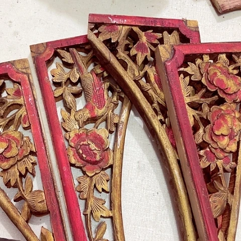 宋***牙木雕木头木头4片3 0