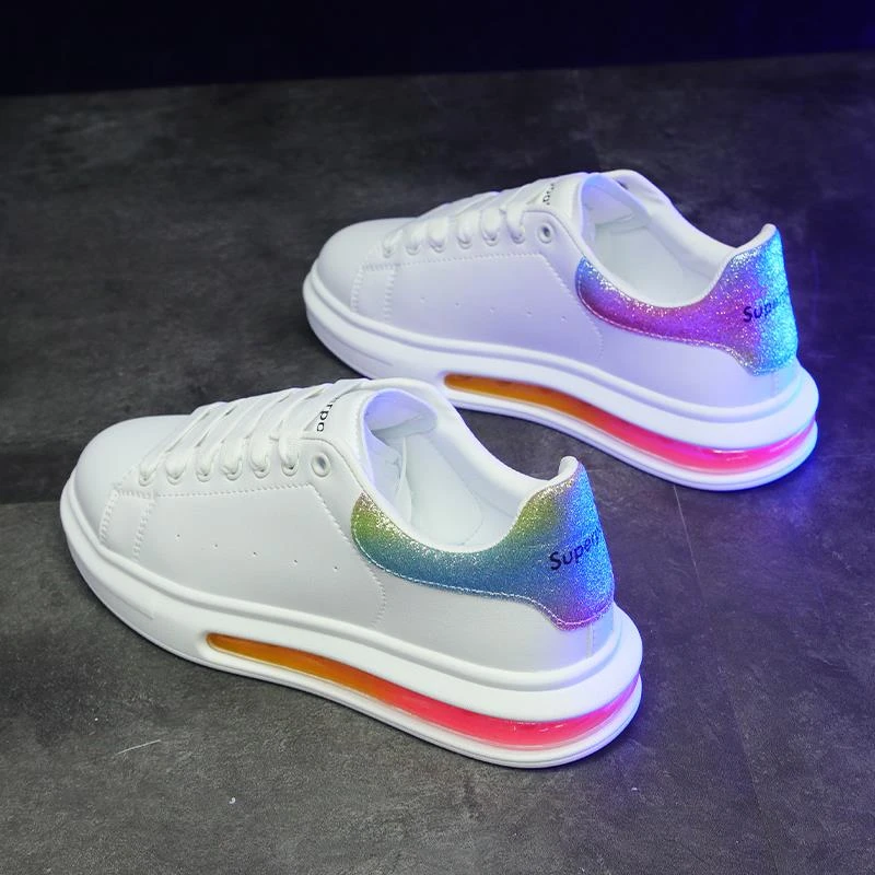 高档男鞋2025新款透气小白鞋男时尚百搭气垫厚底潮流舒适情侣板鞋