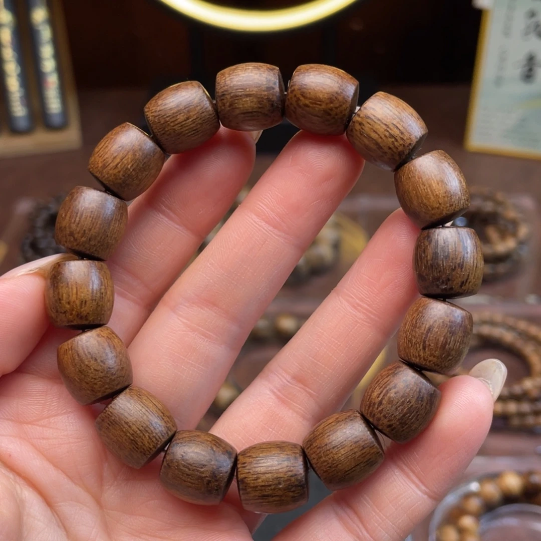 手串沉香越南芽庄白棋楠1.2桶珠单圈