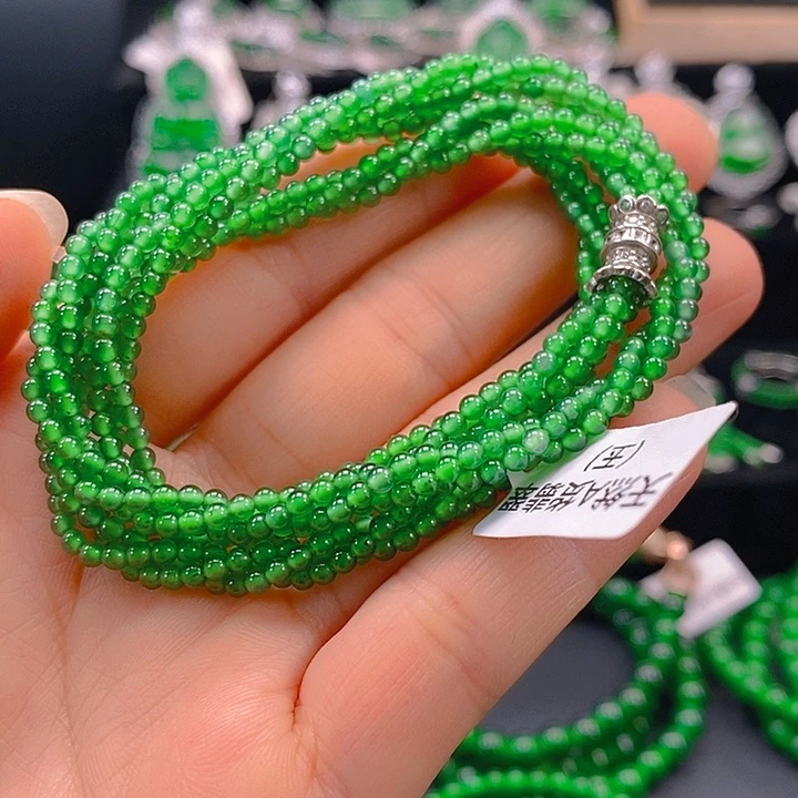 翡翠未镶嵌耳饰天然A货珠链