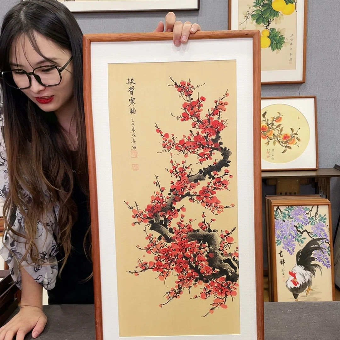 书法手绘带框尺寸：36*69