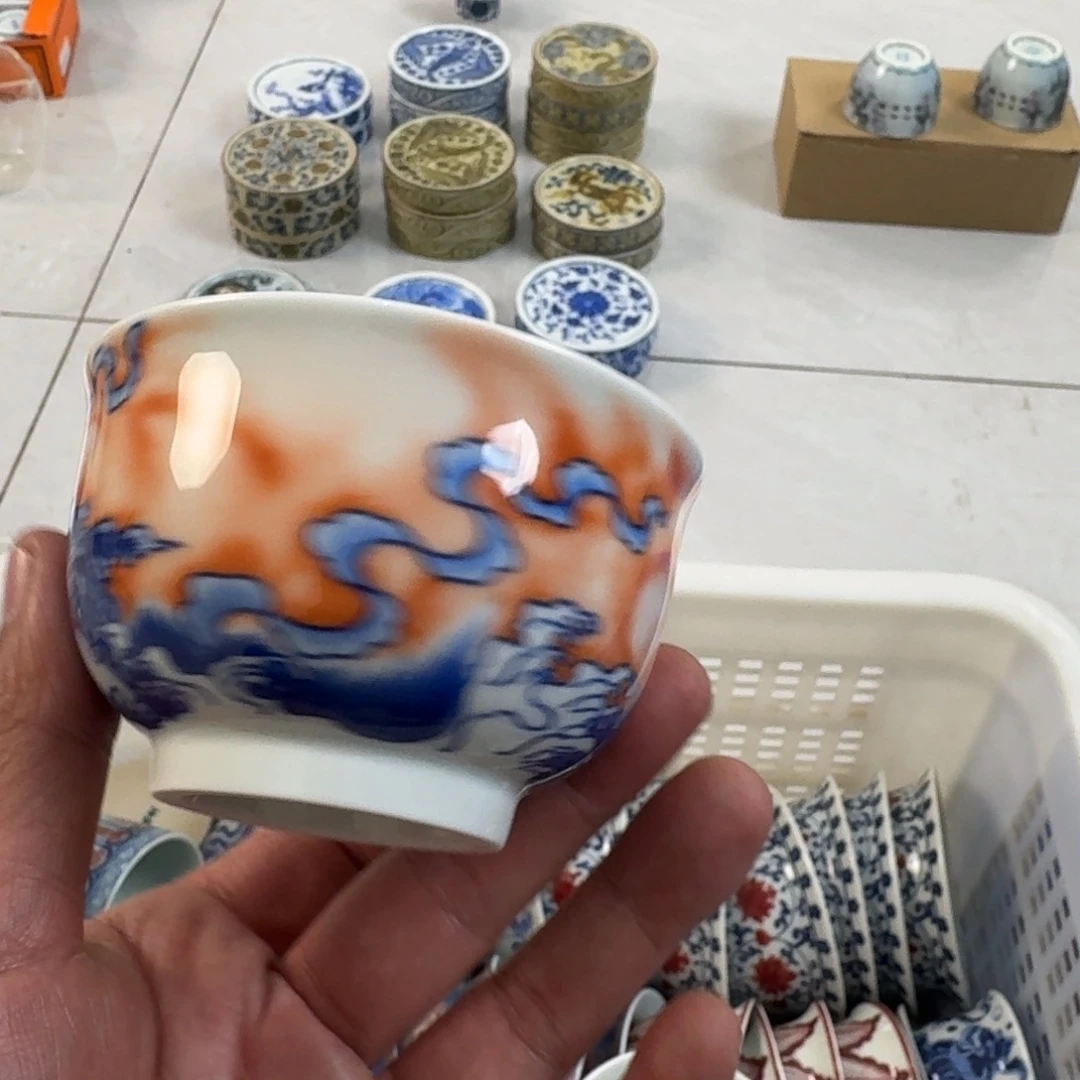 人***婷陶摆件景德镇醒狮主人两个➕老陶泥公道杯