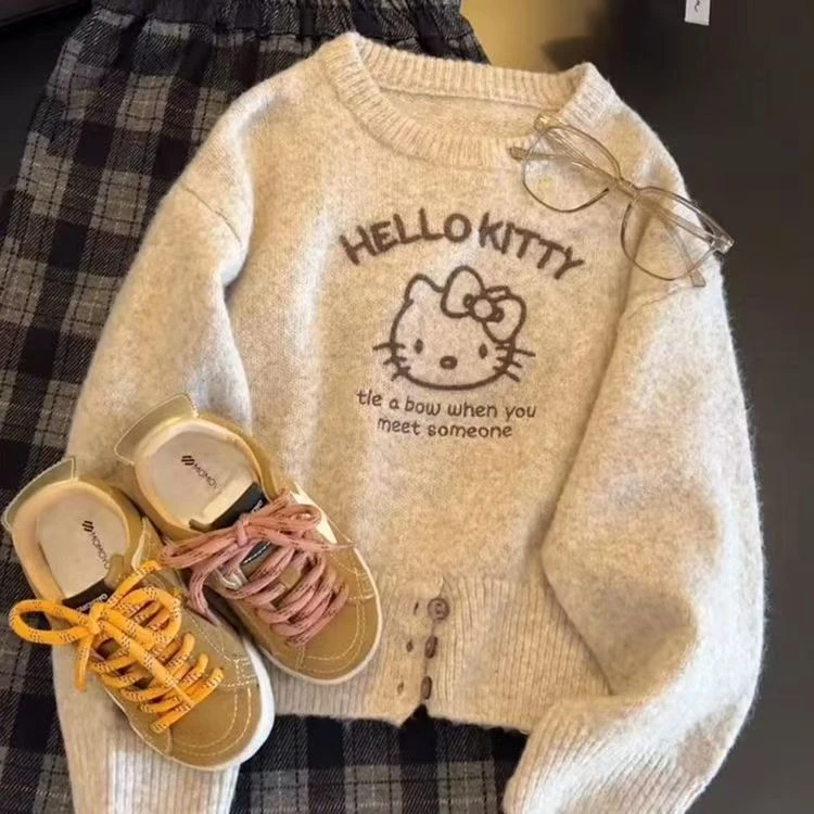 女童毛衣2025新款儿童韩版休闲针织衫女孩春秋打底衫学生卡通上衣