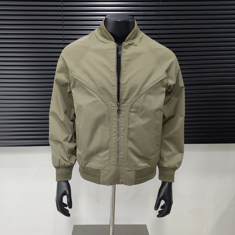 棒球服外套男士春秋款2025新款爆款潮流美式工装纯色时尚休闲夹克