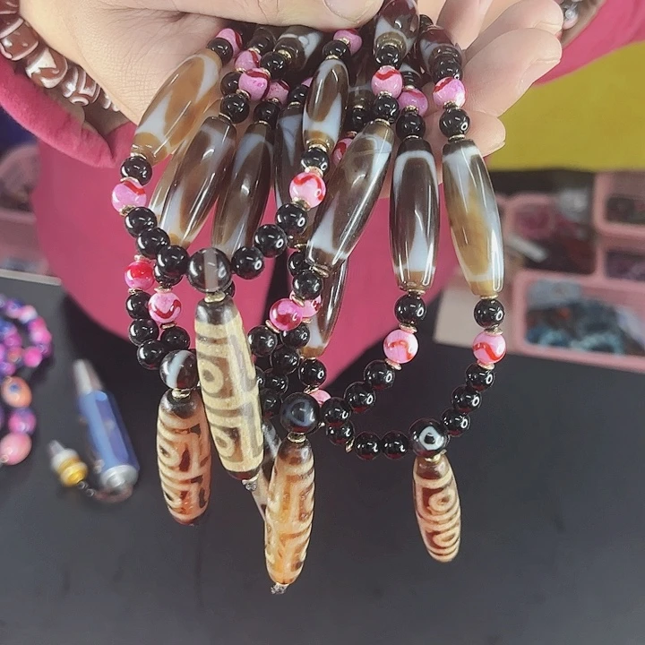 玛瑙项链未镶嵌T39四目项链发其一