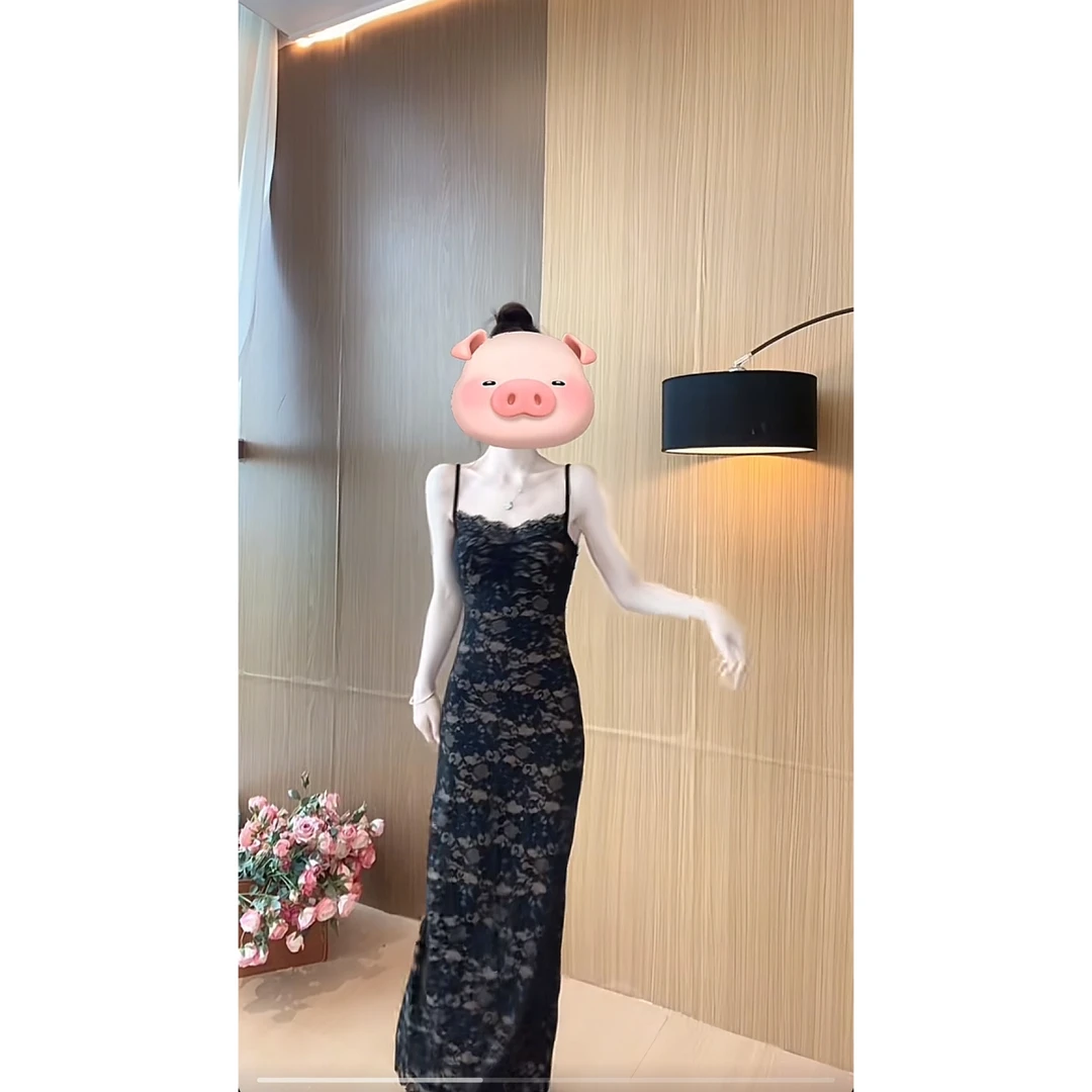 （两件套）气质纯欲新款夏季收腰吊带辣妹连衣裙女套装（无胸垫）