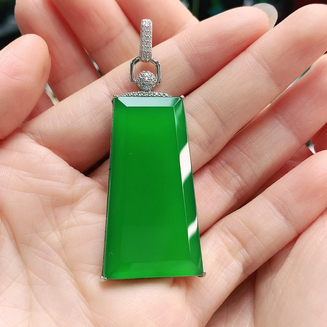 玛瑙/玉髓吊坠银S925镶嵌