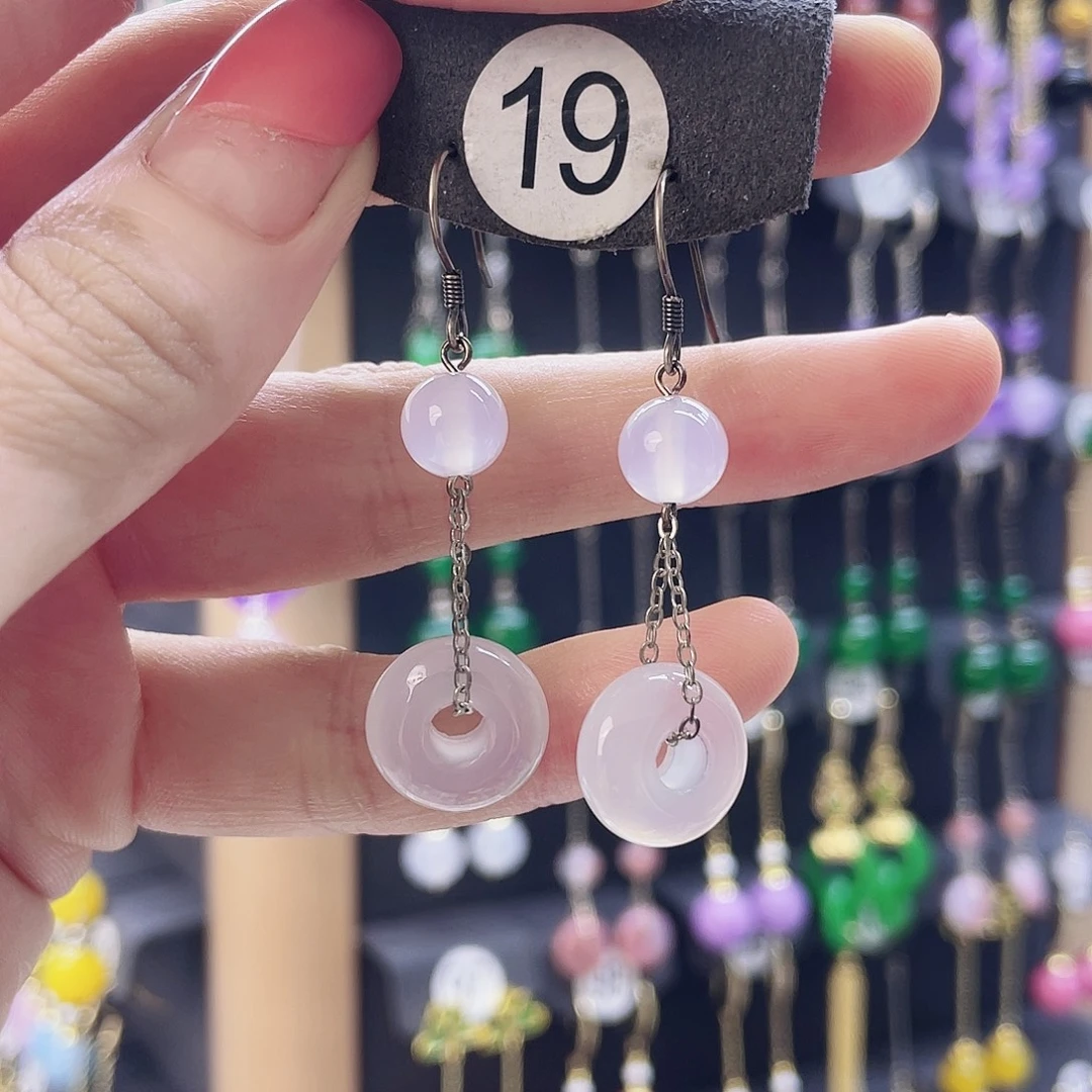 一****玛瑙/玉髓银S925镶嵌耳坠加长