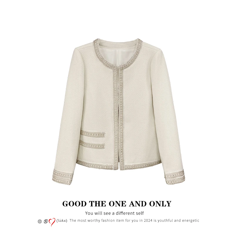 【漫步云端】气质名媛钉珠轻奢羊毛外套103772
