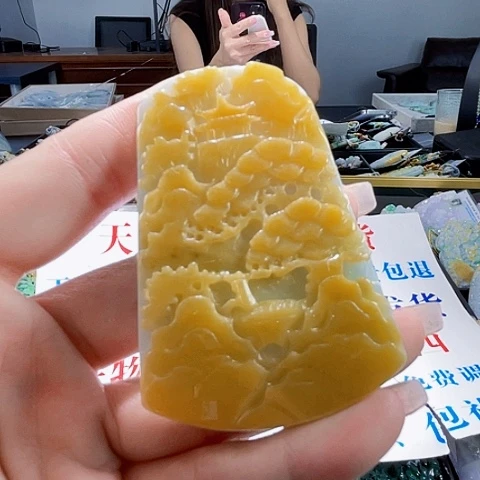 翡翠未镶嵌颈饰一个