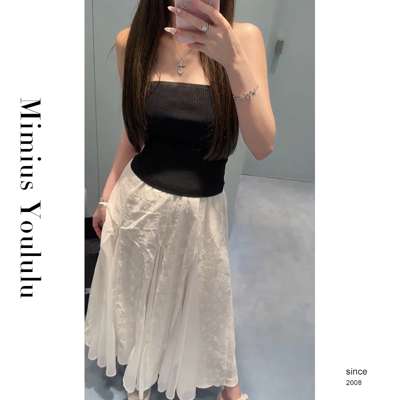 【mimius】&七七 超百搭撞色字母刺绣显瘦抹胸 WG02070