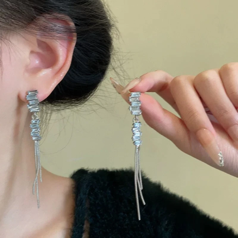 铜合金耳饰 【8717】长款流苏精致耳环女轻奢高级感时尚气质耳钉